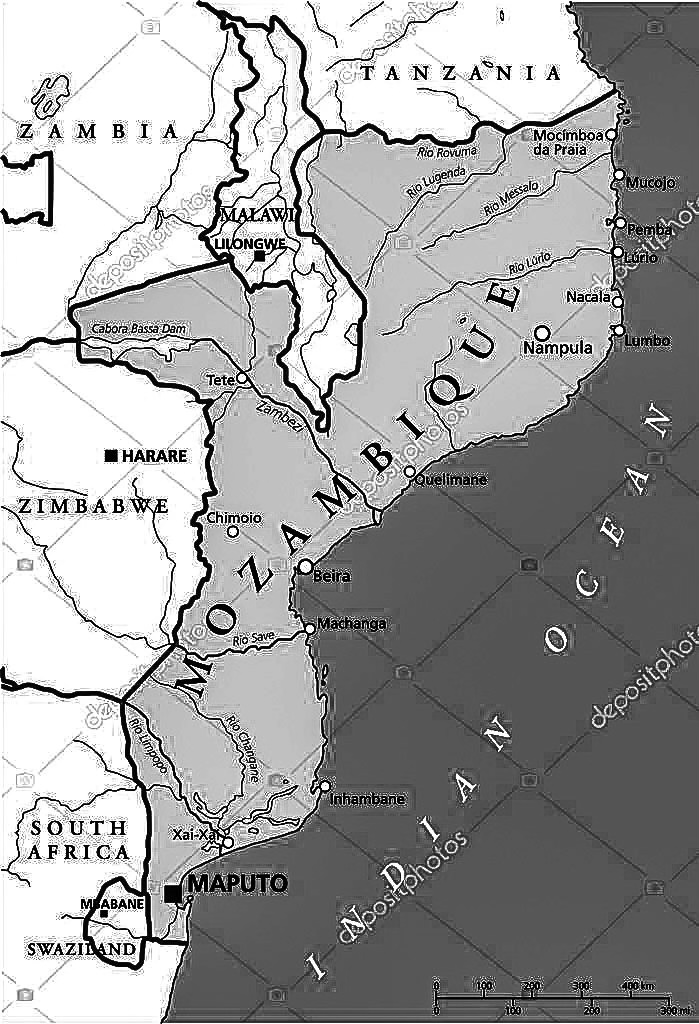 kaart mozambique